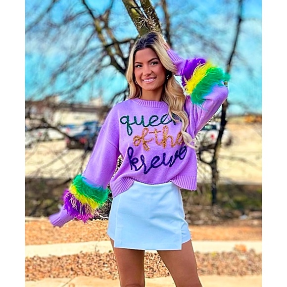 Queen of Sparkles | Mardi Gras Sweater. - Picture 4 of 4